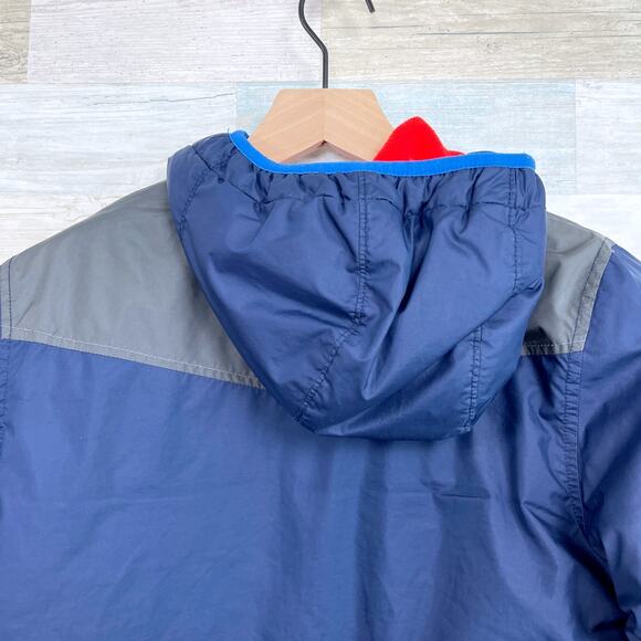 The North Face Reversible Winter Jacket Red Gray Fleece Insulated Boys Medium - Picture 6 of 13